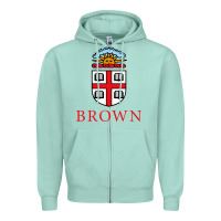 Seafoam brown university Zipper Hoodie - artisFamous