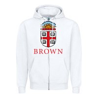 White brown university Zipper Hoodie - artisFamous