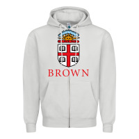 Dove Grey brown university Zipper Hoodie - artisFamous