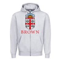 Heather Grey brown university Zipper Hoodie - artisFamous