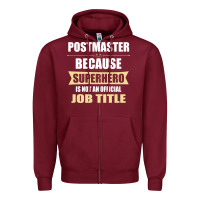 Burgundy gift for superhero postmaster Zipper Hoodie - artisFamous