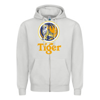 Dove Grey The Tiger Zipper Hoodie - artisFamous
