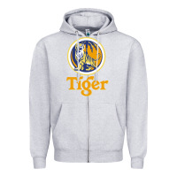 Heather Grey The Tiger Zipper Hoodie - artisFamous