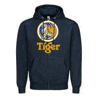 Navy The Tiger Zipper Hoodie - artisFamous