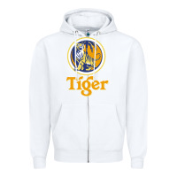 White The Tiger Zipper Hoodie - artisFamous