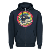 George Carlin   Retro Rainbow Faded Style Zipper Hoodie | Teevron