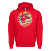 Red george carlin   retro rainbow faded style Zipper Hoodie - artisFamous