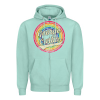 Seafoam george carlin   retro rainbow faded style Zipper Hoodie - artisFamous