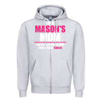 Heather Grey i'm a mason's  mom just like a normal mom Zipper Hoodie - artisFamous