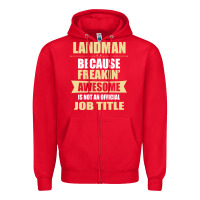 Red landman because freakin' awesome isn't a job title Zipper Hoodie - artisFamous