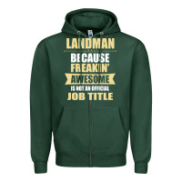 Sports Green landman because freakin' awesome isn't a job title Zipper Hoodie - artisFamous