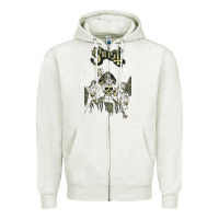 Oatmeal Heather ghost new Zipper Hoodie - artisFamous