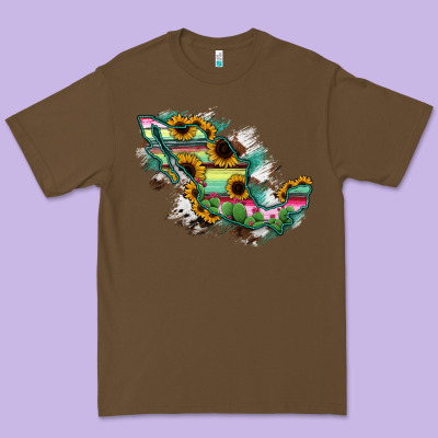 Guerrero Mexico Sunflower Map Premium Tee Designed By Ranaportraitstore