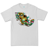 Dove Grey Guerrero Mexico Sunflower Map Premium Tee - RanaPortraitStore