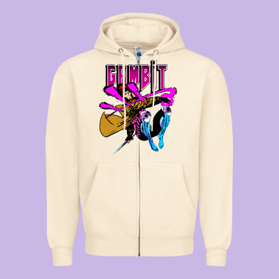 Gambit Zipper Hoodie Designed By Artisfamous
