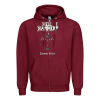 Burgundy hell hammer Zipper Hoodie - artisFamous