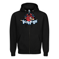 Black The Icehogs, Rockford Zipper Hoodie - artisFamous