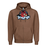 Chestnut The Icehogs, Rockford Zipper Hoodie - artisFamous