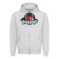 Dove Grey The Icehogs, Rockford Zipper Hoodie - artisFamous