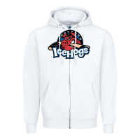 White The Icehogs, Rockford Zipper Hoodie - artisFamous
