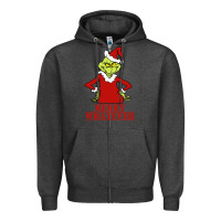 Charcoal Heather Merry Whatever Grinch Zipper Hoodie - artisFamous