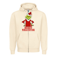 Sandshell Merry Whatever Grinch Zipper Hoodie - artisFamous