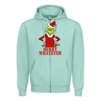 Merry Whatever Grinch Zipper Hoodie | Teevron