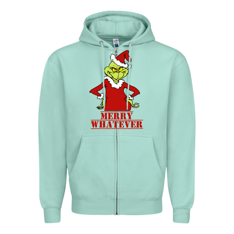 Merry Whatever Grinch Zipper Hoodie by artisFamous | Teevron