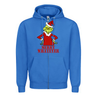 True Royal Merry Whatever Grinch Zipper Hoodie - artisFamous