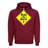 Burgundy baby on board Zipper Hoodie - artisFamous