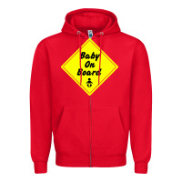 Red baby on board Zipper Hoodie - artisFamous