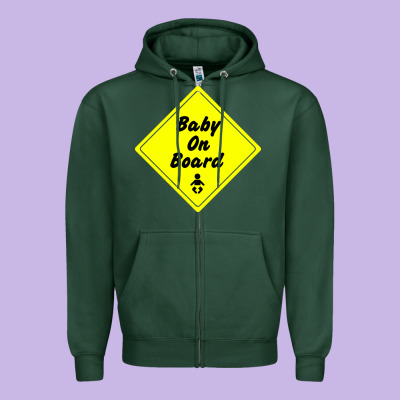 Baby On Board Zipper Hoodie Designed By Artisfamous