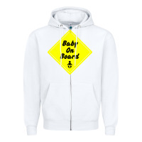 White baby on board Zipper Hoodie - artisFamous