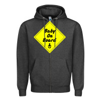 Charcoal Heather baby on board Zipper Hoodie - artisFamous