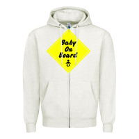 Oatmeal Heather baby on board Zipper Hoodie - artisFamous