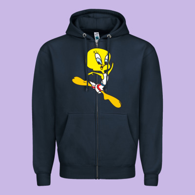 Tweety Bird Zipper Hoodie Designed By Artisfamous