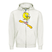 Oatmeal Heather tweety bird Zipper Hoodie - artisFamous