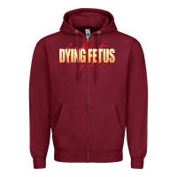 Burgundy dying fetus 3 Zipper Hoodie - artisFamous