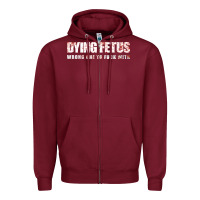 Burgundy dying fetus 4 Zipper Hoodie - artisFamous