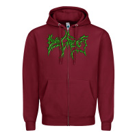 Burgundy dying fetus 5 Zipper Hoodie - artisFamous