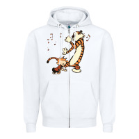 White calvin dance party Zipper Hoodie - artisFamous