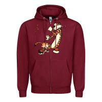 Burgundy calvin dance party Zipper Hoodie - artisFamous