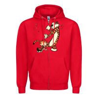 Red calvin dance party Zipper Hoodie - artisFamous