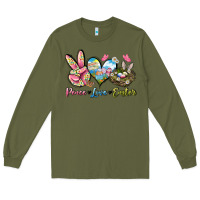 Army Green Peace love Easter Long Sleeve Tee - LillyAllenDesigns