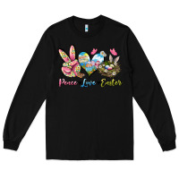 Black Peace love Easter Long Sleeve Tee - LillyAllenDesigns