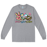 Heather Grey Peace love Easter Long Sleeve Tee - LillyAllenDesigns