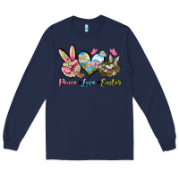 Navy Peace love Easter Long Sleeve Tee - LillyAllenDesigns