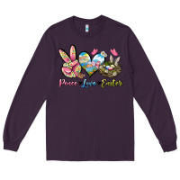 Plum Peace love Easter Long Sleeve Tee - LillyAllenDesigns