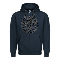 Navy disturbed 1 Zipper Hoodie - artisFamous