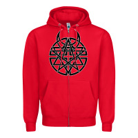 Red disturbed 1 Zipper Hoodie - artisFamous